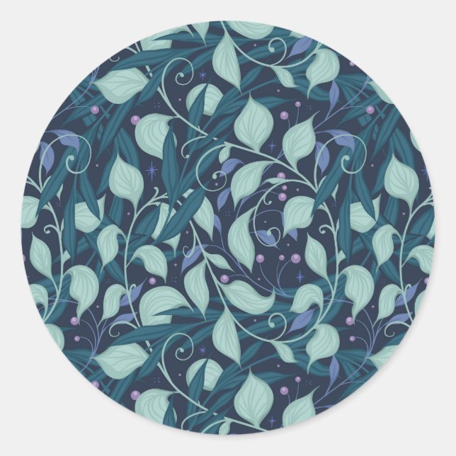 Pegatina Redonda Jardín nocturno (Anverso)