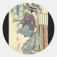 jardín ukiyo-e japonés tradicional kimono geisha