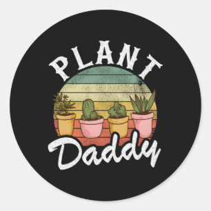 Pegatina Redonda Jardinero paisajista padre plantas experta papi