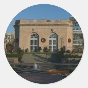 Pegatina Redonda Jardines botánicos para Navidades en Washington DC