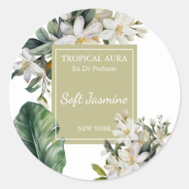 Pegatina Redonda Jasmine Perfume Label