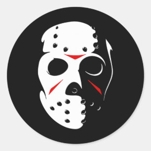 Pegatina Redonda Jason Hockey Mask Halloween Viernes 13
