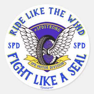 PEGATINA REDONDA JASON SEALS DESLIZANDO A LA POLICÍA DOCUMENTAL PRA