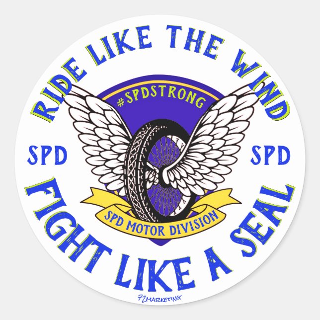 PEGATINA REDONDA JASON SEALS DESLIZANDO A LA POLICÍA DOCUMENTAL PRA (Anverso)