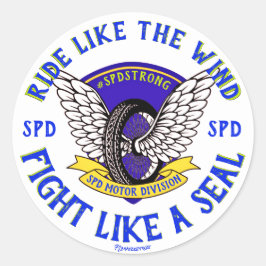 PEGATINA REDONDA JASON SEALS DESLIZANDO A LA POLICÍA DOCUMENTAL PRA