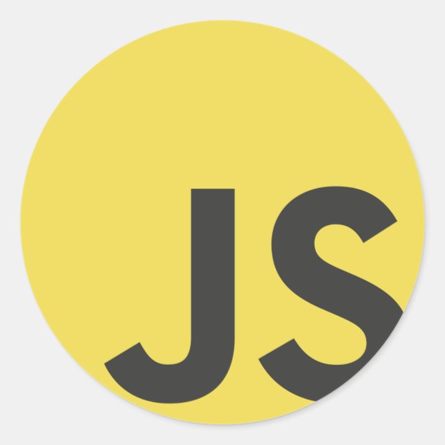 Pegatina Redonda Javascript (Anverso)