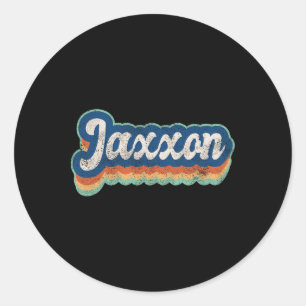 Pegatina Redonda Jaxxon Nombre Chico Vintage Style 7080 Persona