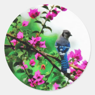 Pegatina Redonda Jay azul