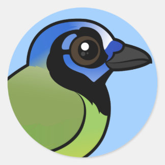 Pegatina Redonda Jay Birdorable Green