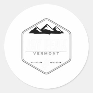 Pegatina Redonda Jay Peak Vermont Snowboard