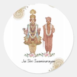 Pegatina Redonda Jay Shri Swaminarayan