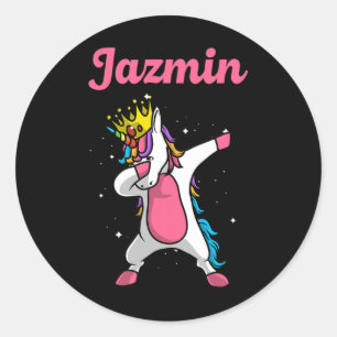 Pegatina Redonda Jazmin Nombre de regalo Personalizado Cumpleaños D