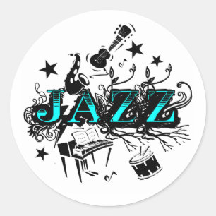 Pegatina Redonda Jazz Funky
