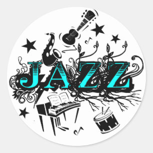 Pegatina Redonda Jazz Funky