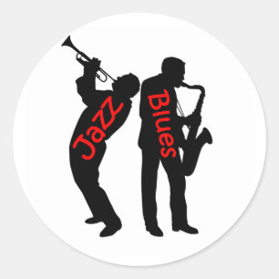 Pegatina Redonda Jazz y Blues