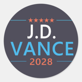 Pegatina Redonda JD Vance 2028 Republicano Patriótico
