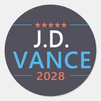 Pegatina Redonda JD Vance 2028 Republicano Patriótico