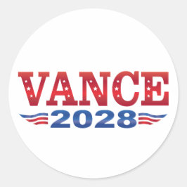 Pegatina Redonda JD Vance Presidente 2028 (bs)