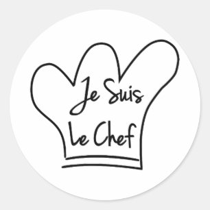 Pegatina Redonda Je Suis Le Chef