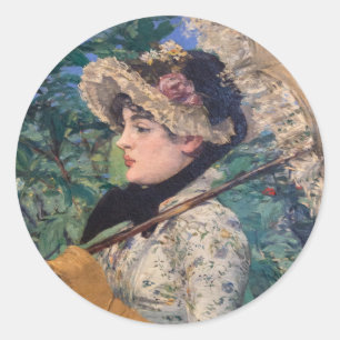 Pegatina Redonda Jeanne (Primavera) De Édouard Manet