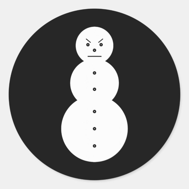 Pegatina Redonda Jeezy Snowman - Hiphop Angry Snowman Jeezy Christm (Anverso)