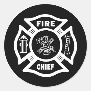 Pegatina Redonda Jefe de bomberos