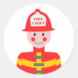 Pegatina Redonda Jefe de bomberos