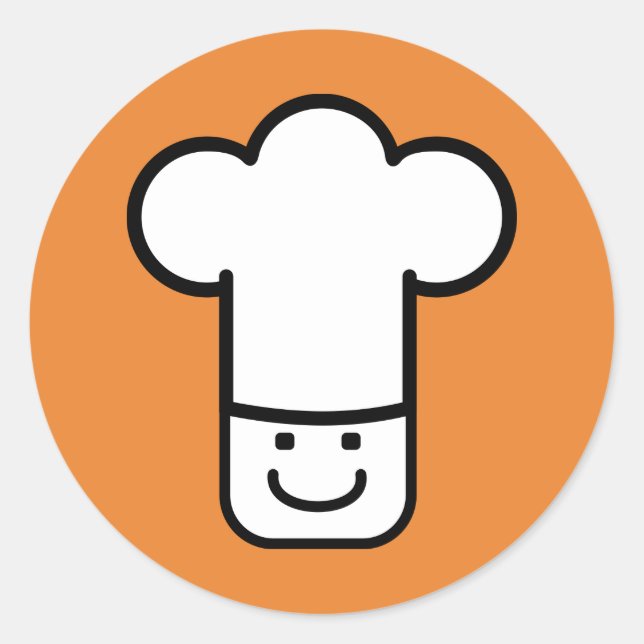 Pegatina Redonda Jefe de Chef (Anverso)
