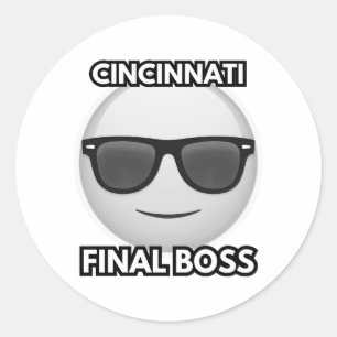 Pegatina Redonda Jefe final de Cincinnati Emoji Cool