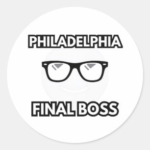 Pegatina Redonda Jefe final de Filadelfia Emoji genial