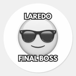 Pegatina Redonda Jefe final de Laredo Emoji Cool