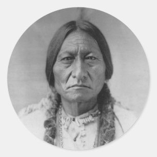 Pegatina Redonda Jefe indio indio lakota