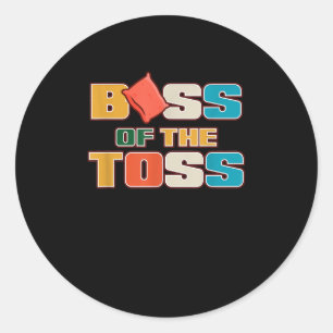 Pegatina Redonda Jefe Retro De Las Bolsas De Toss Toss Toss