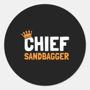 Pegatina Redonda Jefe Sandbagger Golf - Adultos universitarios