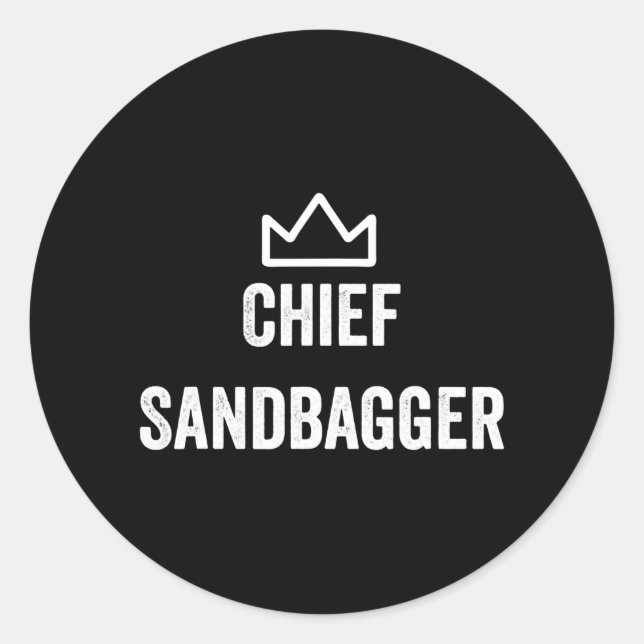 Pegatina Redonda Jefe Sandbagger Golf Meme Bjj Chess Sandbag (Anverso)