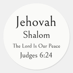 Pegatina Redonda Jehová Shalom, Nombre de Dios, Escritura alentador
