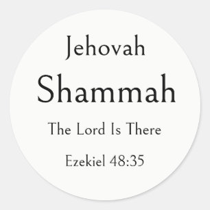 Pegatina Redonda Jehová Shammah, Nombre de Dios, Biblia alentadora