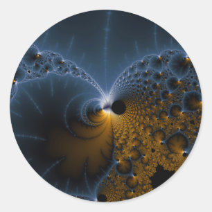 Pegatina Redonda Jellies de deriva - Arte fractal