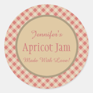 Pegatina Redonda Jelly Jam Personalizado Jar Baking Bakery