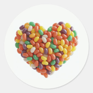 Pegatina Redonda Jellybeans Heart