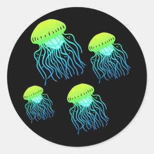Pegatina Redonda Jellyfish