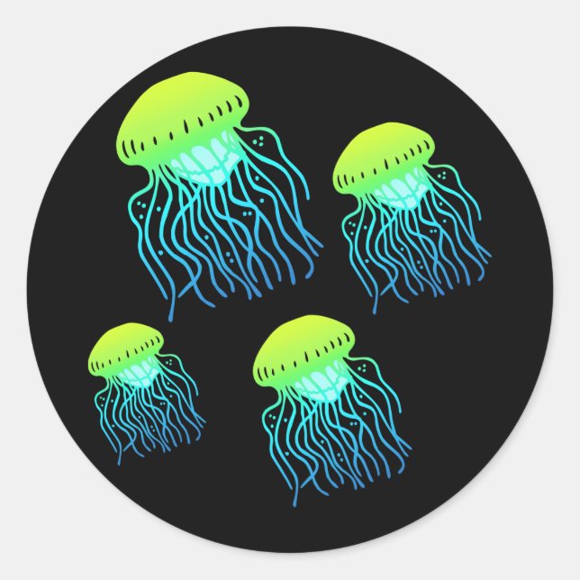 Pegatina Redonda Jellyfish (Anverso)