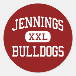 Pegatina Redonda Jennings - Bulldoges - High - Jennings Louisiana