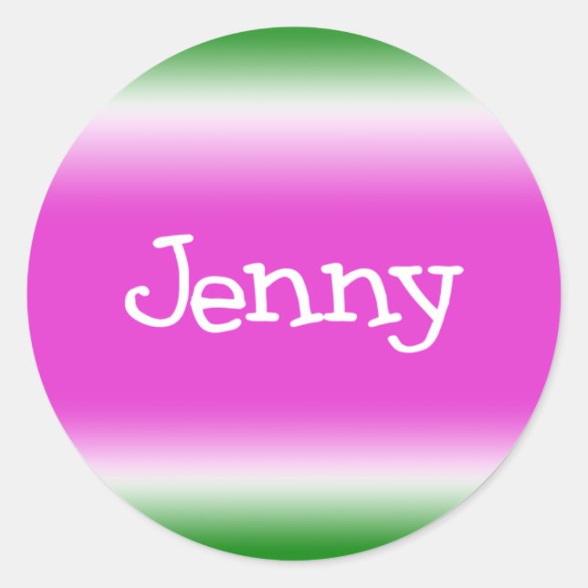 Pegatina Redonda Jenny (Anverso)
