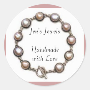 Pegatina Redonda Jen's Jewels hecho a mano con amor