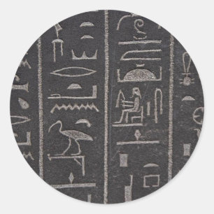 Pegatina Redonda Jeroglíficos de Egipto
