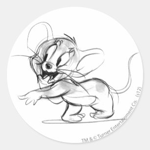 Pegatina Redonda Jerry Bashful Sketch