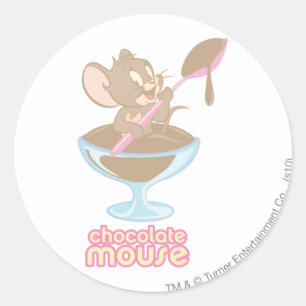 Pegatina Redonda Jerry Chocolate Mouse
