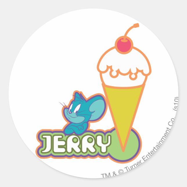 Pegatina Redonda Jerry Ice Cream (Anverso)