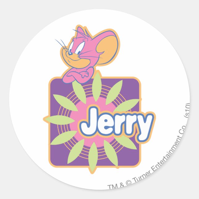 Pegatina Redonda Jerry Neon Mouse (Anverso)